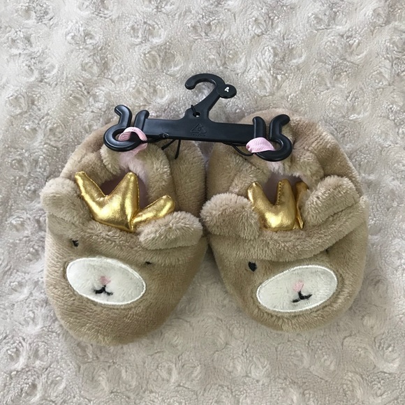 Other - Princess Crown Teddy Bear Slippers Size 4 Toddler